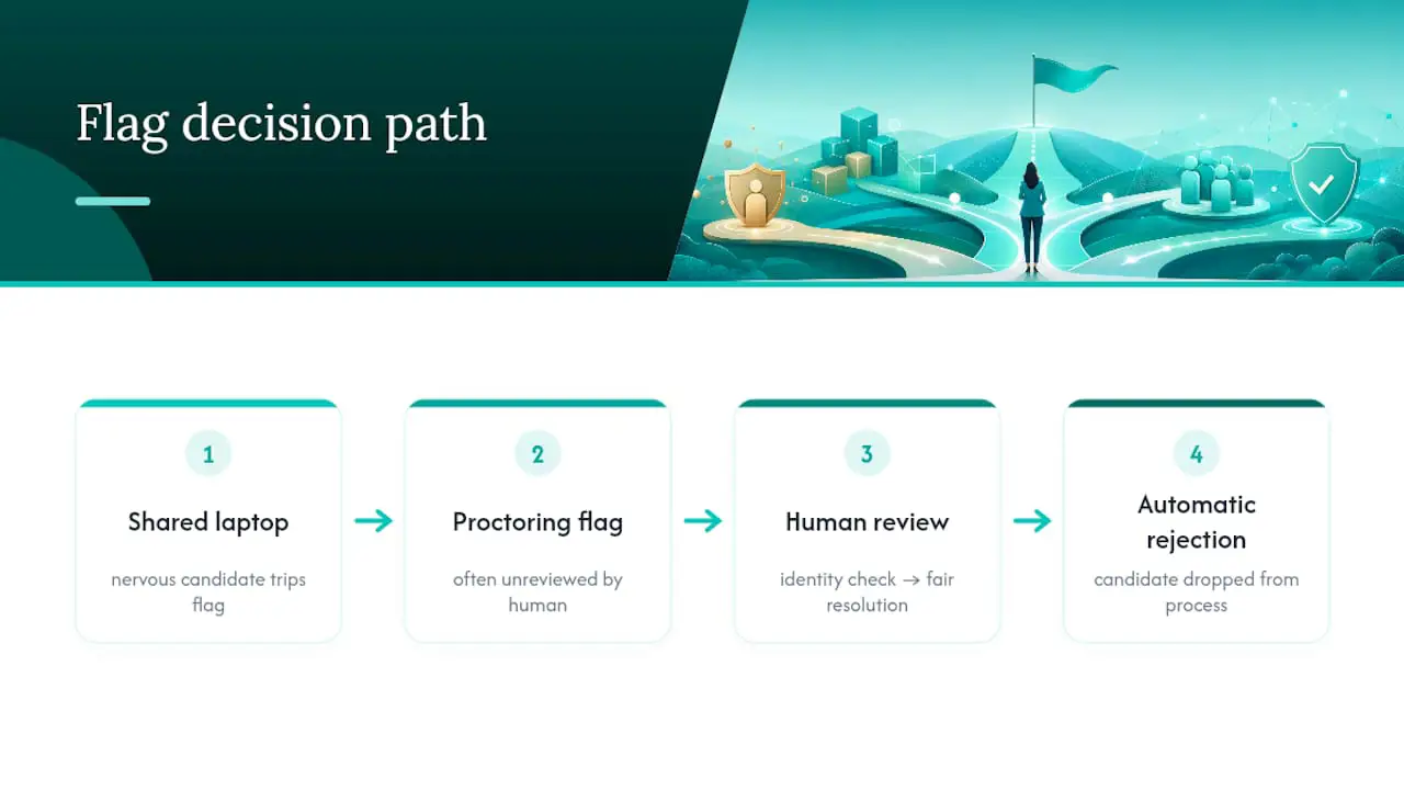 Assessment flag routed through human review