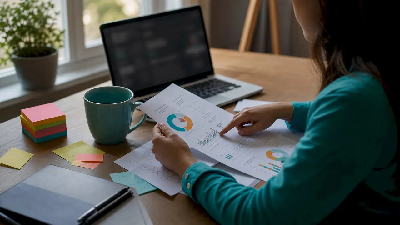 Analyst reviewing candidate experience data reports
