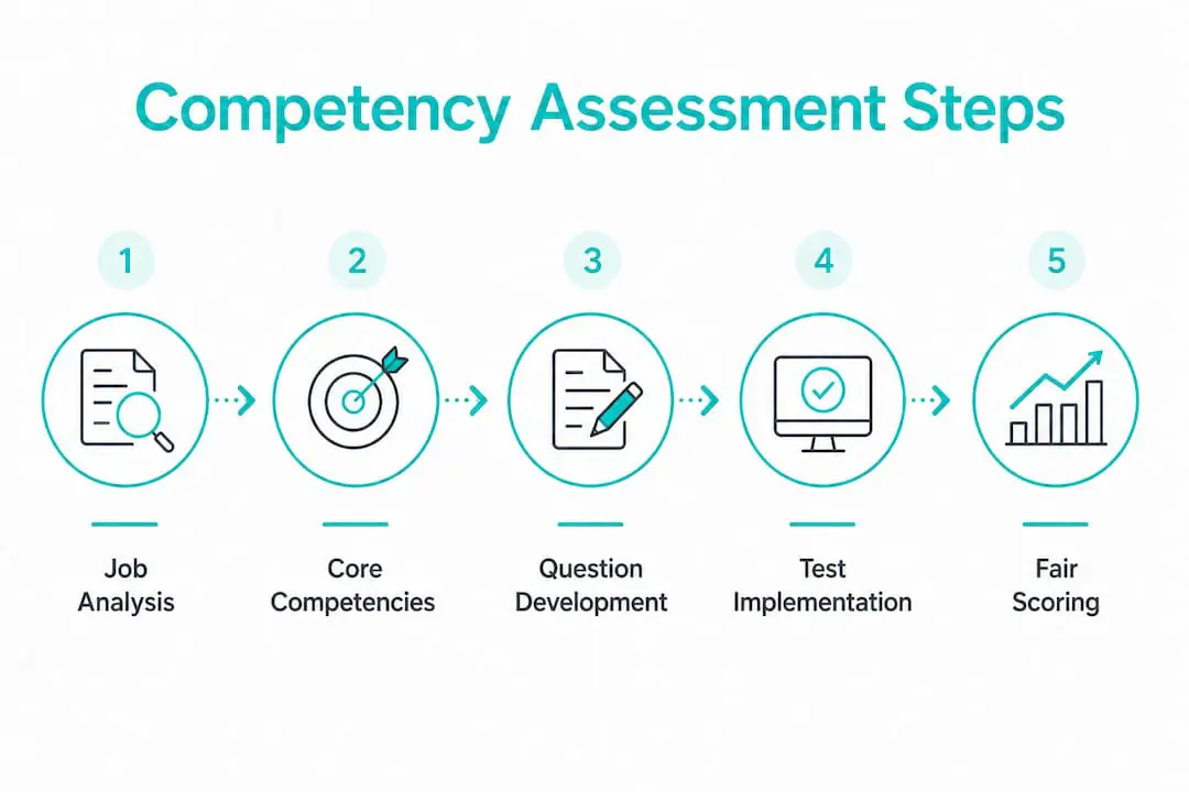 Infographic showing steps to assess core competencies