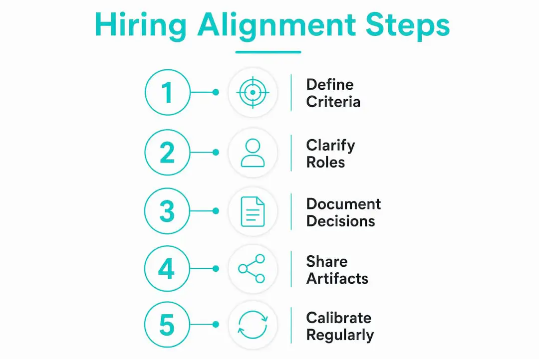 Infographic illustrating steps to achieve hiring alignment