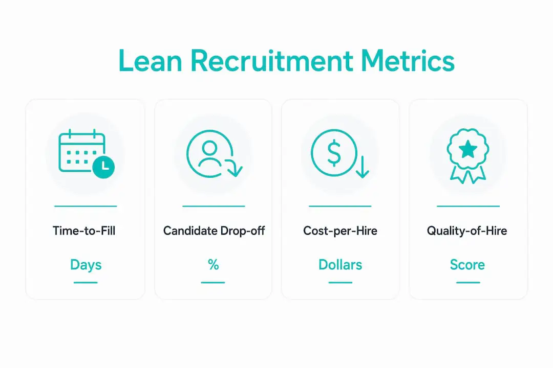 Infographic showing key lean recruitment metrics